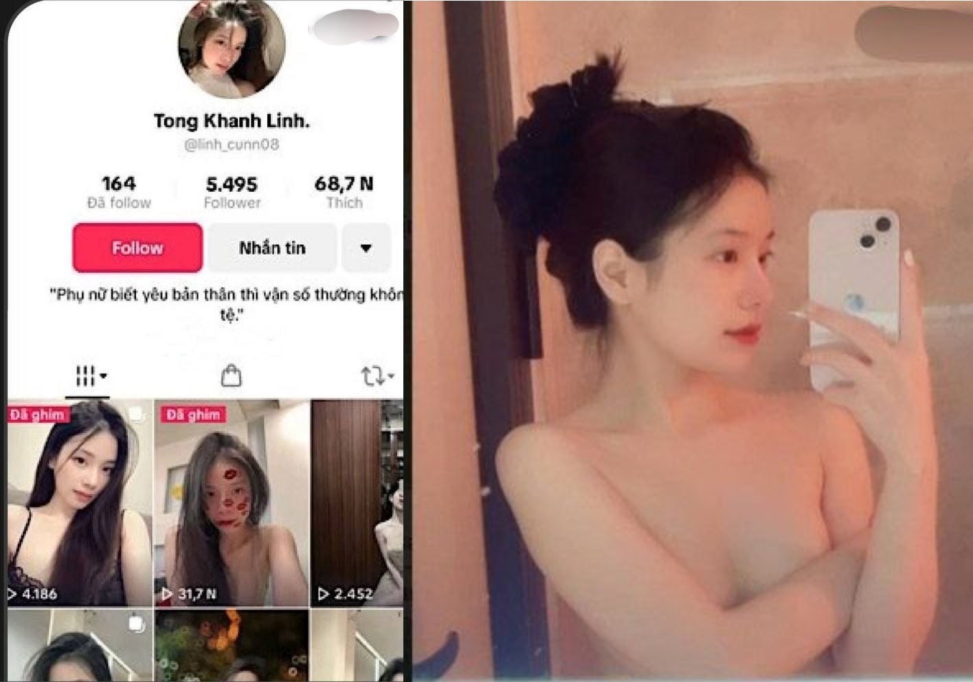 Clip nóng Tống Khánh Linh full k che